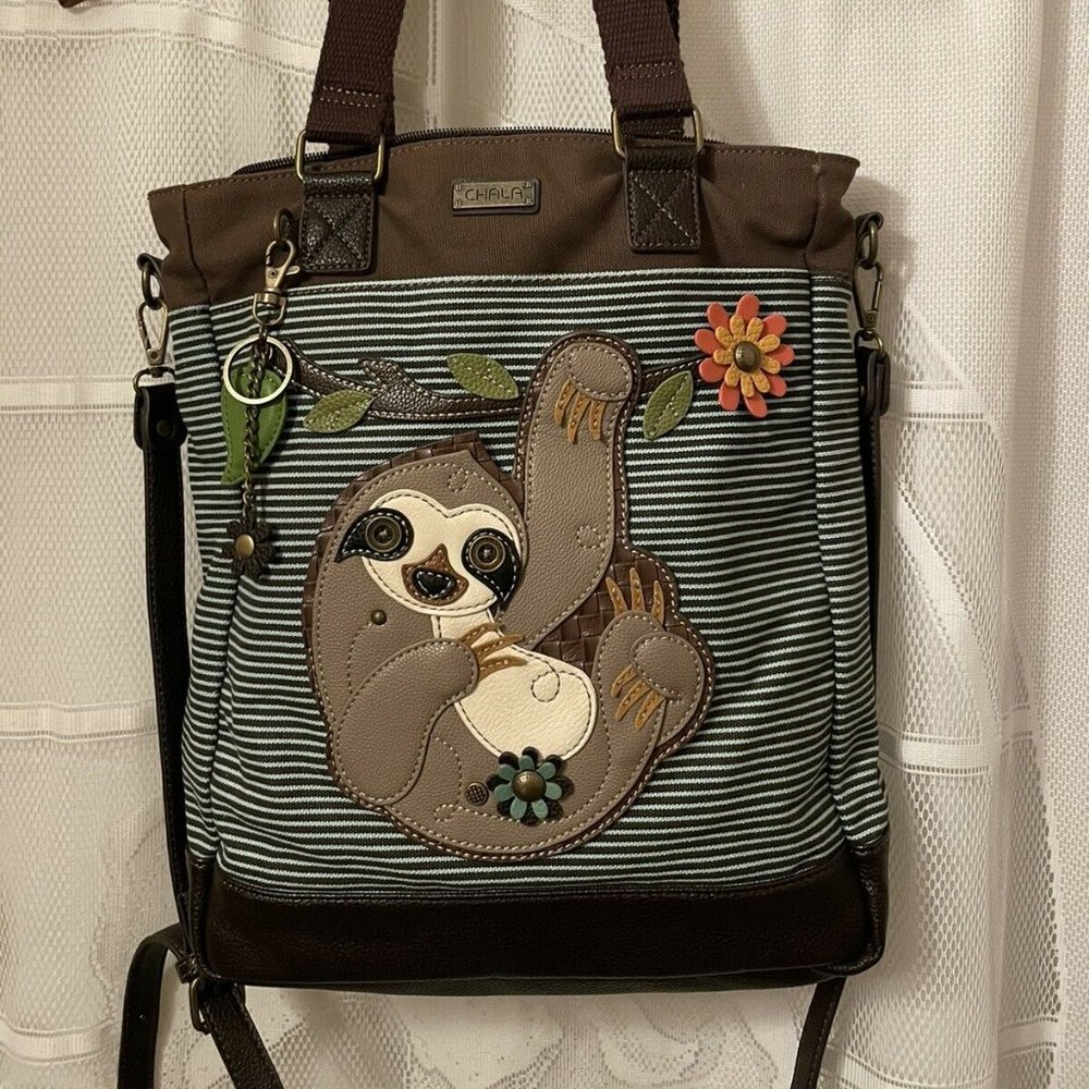 Chala Sloth Work Tote Crossbody Bag